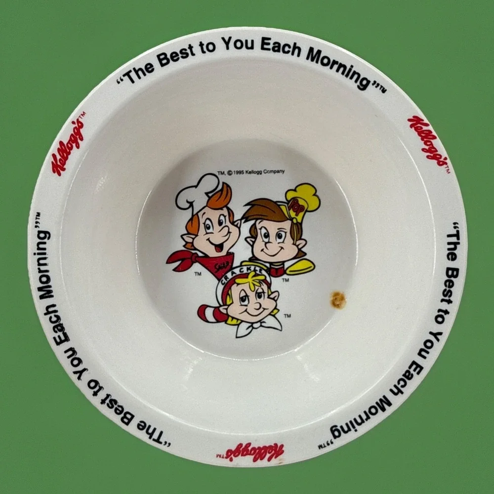 Kellogg's Vintage 1995‎ Cereal Bowls Set of 2 Snap, Crackle, Pop And Corny